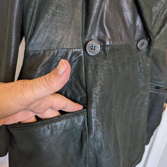 80s MILL VALLEY Banana Republic & SAFARI | Double Breasted LEATHER JACKET | M - Picture 5 of 14